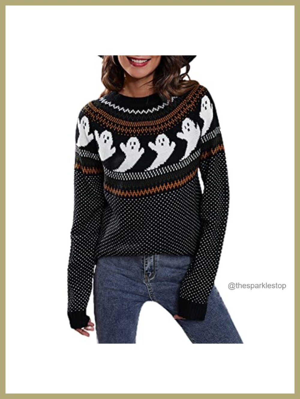 Women's Leopard Print Knitted Pullover Sweater Long Sleeve Crew Neck Jumper